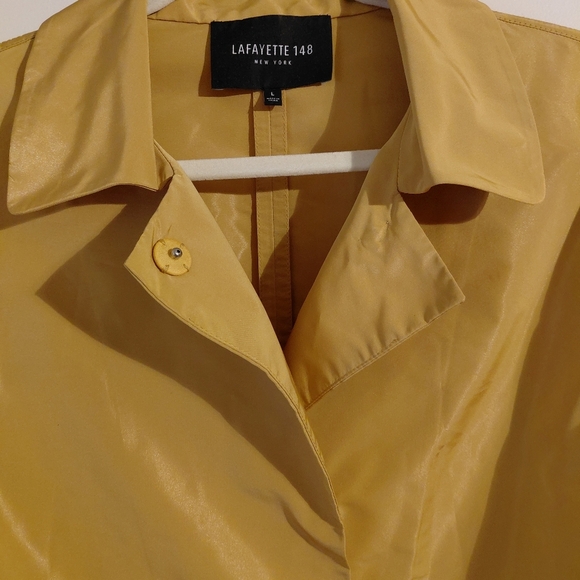 Lafayette 148 New YORK Butter Gold Yellow Crop Rain Jacket Lg - Picture 5 of 8